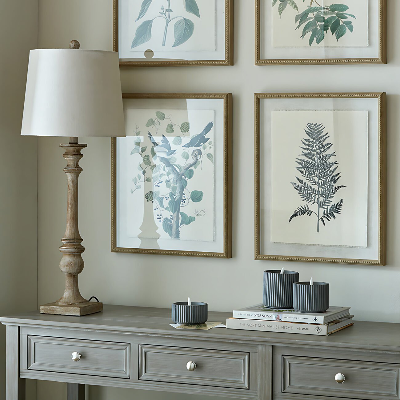 Pallido Candlestick Table Lamp With Linen Shade