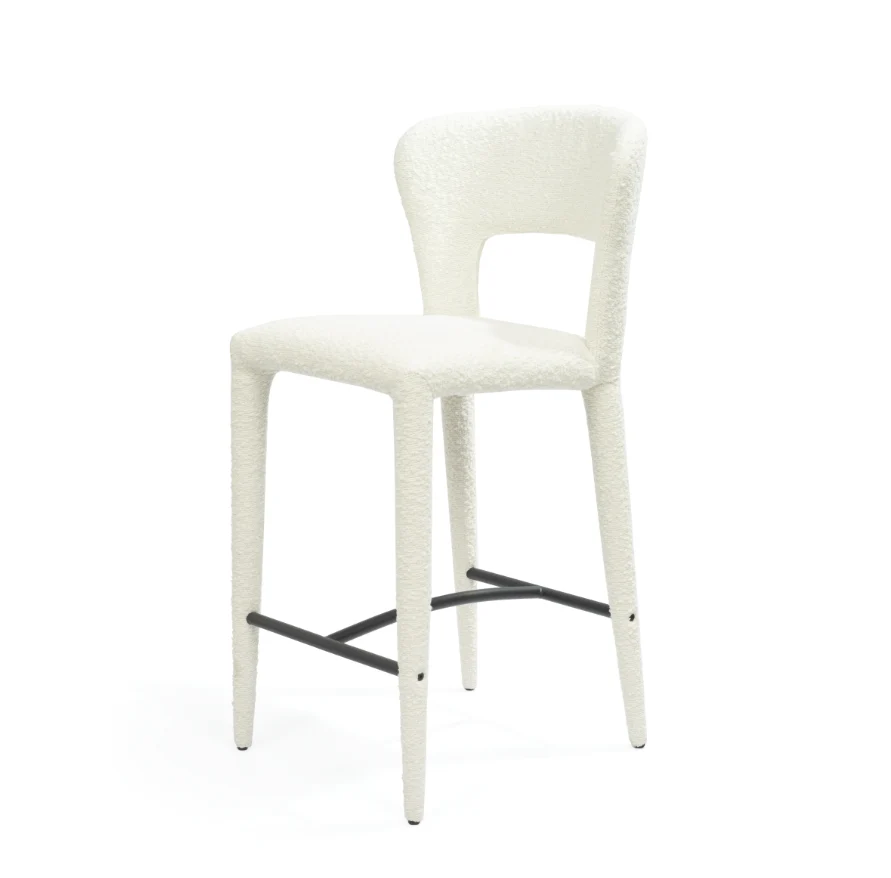 Pari I Bar Stool - Chex Polar Bouclé Pari I Bar Stool - Chex Polar Bouclé