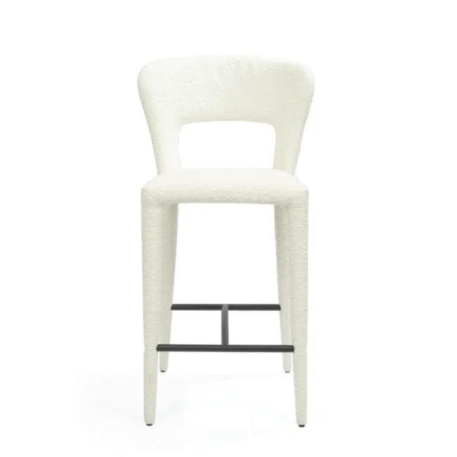 Pari I Bar Stool - Chex Polar Bouclé