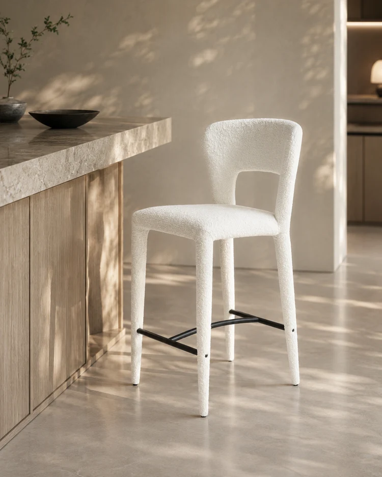 Pari I Bar Stool - Chex Polar Bouclé Pari I Bar Stool - Chex Polar Bouclé