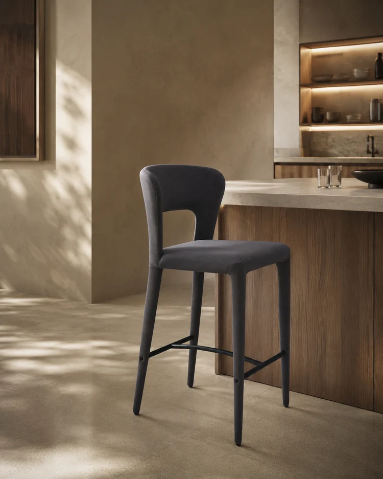 Pari I Bar Stool - Luxe Cinder Grey Pari I Bar Stool - Luxe Cinder Grey