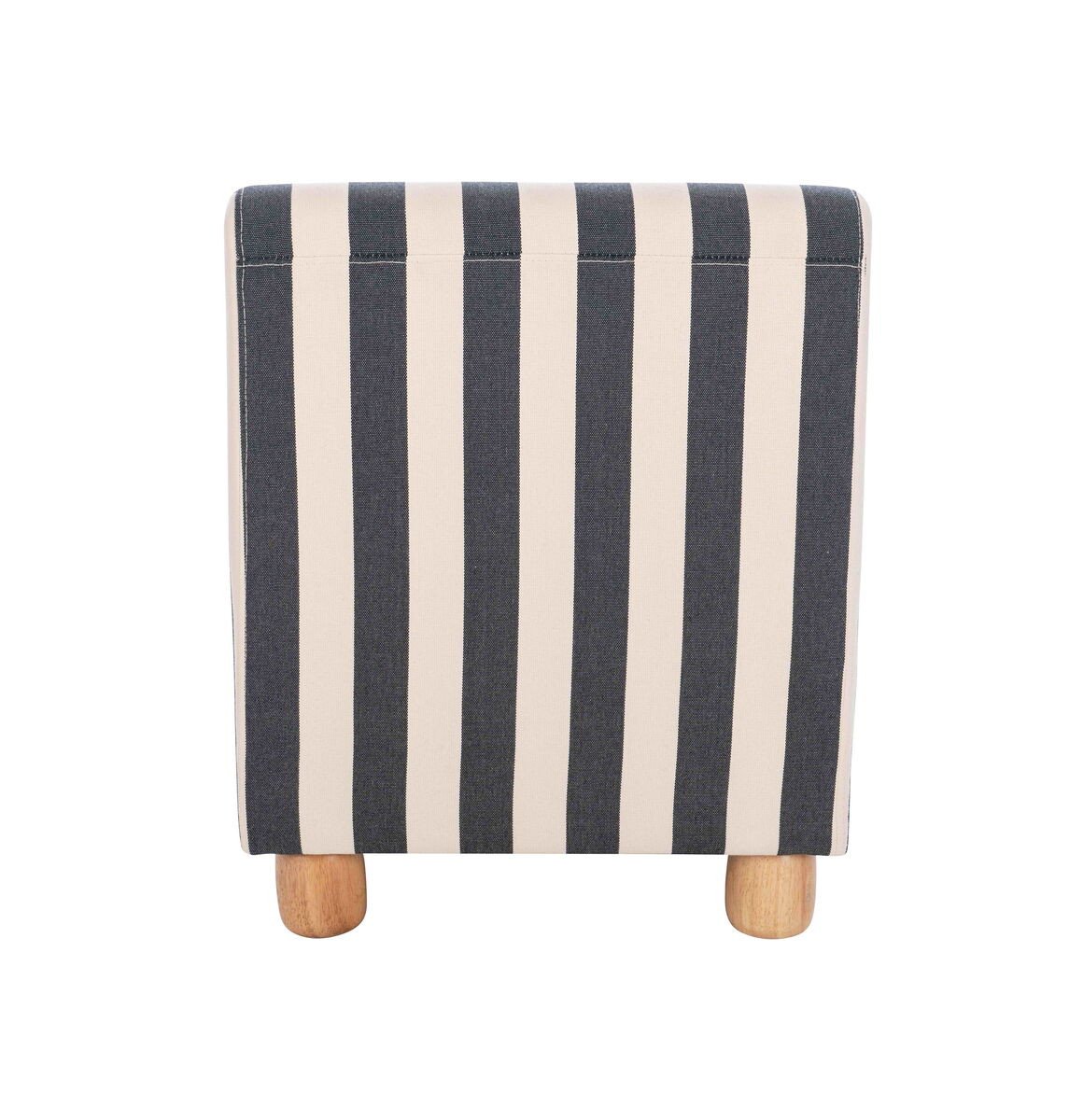 Perlarn Black and White Stripe Armless Chair with Wooden Feet Perlarn Black and White Stripe Armless Chair with Wooden Feet