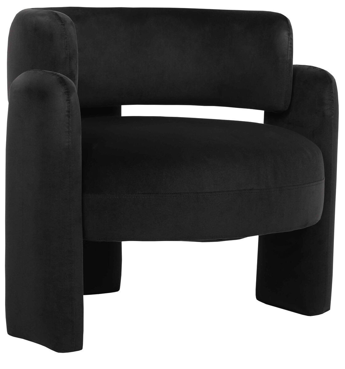 Pirux Black Velvet Curved Chair Pirux Black Velvet Curved Chair