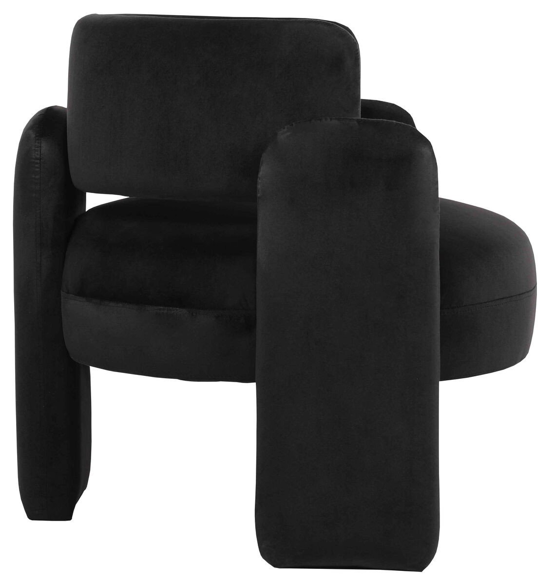 Pirux Black Velvet Curved Chair Pirux Black Velvet Curved Chair