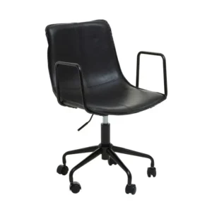 Ranson Black Leather Effect Home Office Chair