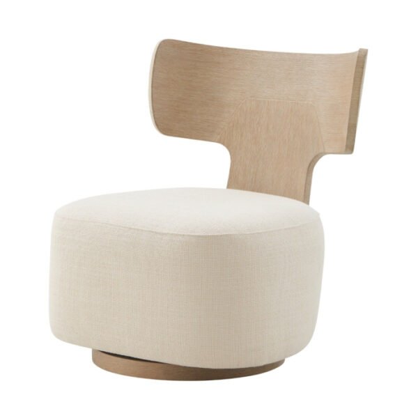 Repose Collection Wooden Upholstered Swivel Chair