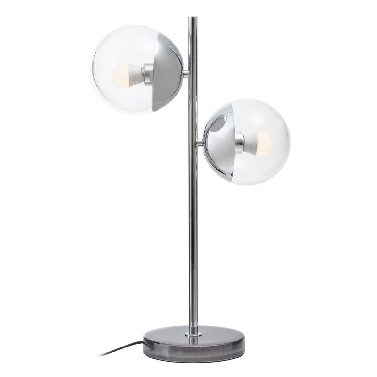 Reverie Two Light Silver and Black Marble Table Lamp Reverie Two Light Silver and Black Marble Table Lamp