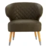 Richie Brown Faux Leather Wingback Armchair