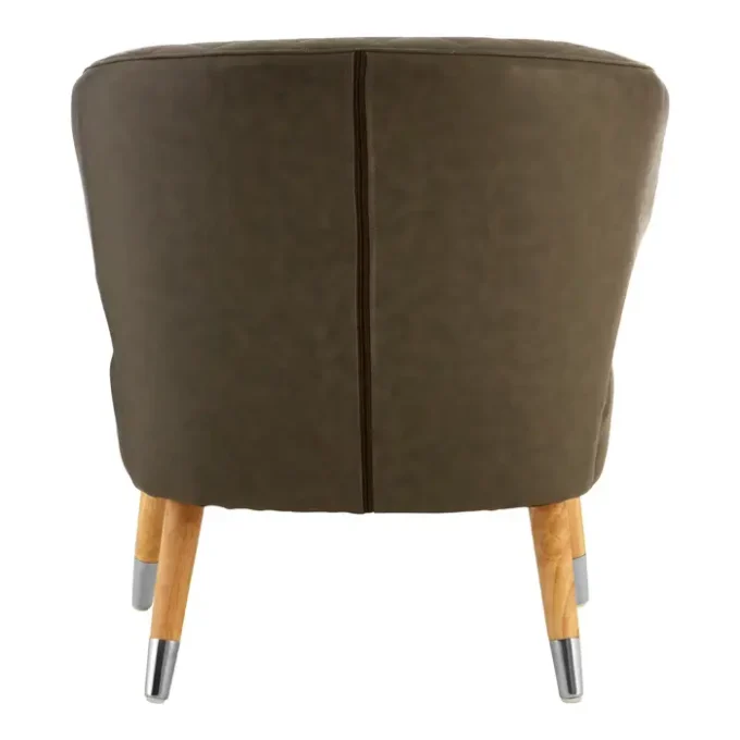 Richie Brown Faux Leather Wingback Armchair3