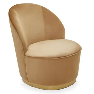 Riera Beige Velvet Gold Base Chair