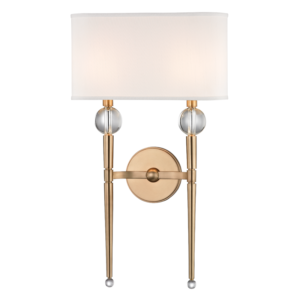 Rockland Wall Sconce Brass 2 Lamps