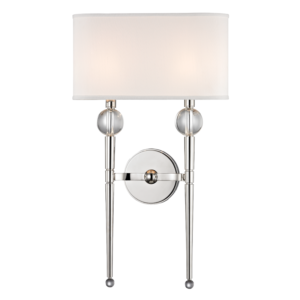 Rockland Wall Sconce Nickel 2 Lamps