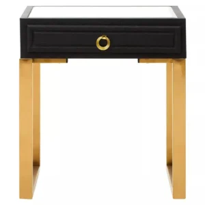 Rodoba 1 Drawer Faux Shagreen Side Table