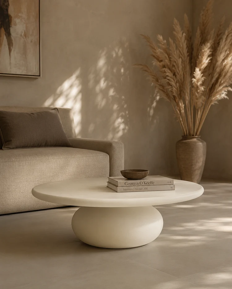 Rolo Coffee Table - Matte Beige Rolo Coffee Table - Matte Beige