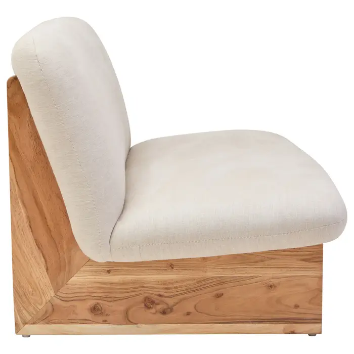 Rova Two Seater Linen Texture Armless Sofa With Wood Base Rova Two Seater Linen Texture Armless Sofa With Wood Base2