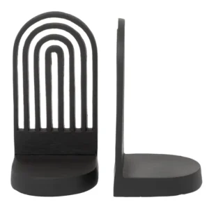 Ruby Set Of Two Black Finish Arched Bookends