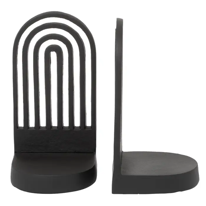 Ruby Set Of Two Black Finish Arched Bookends Ruby Set Of Two Black Finish Arched Bookends
