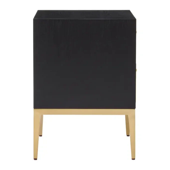 Rutiere Two Drawer Grey Shagreen Effect Side Table1