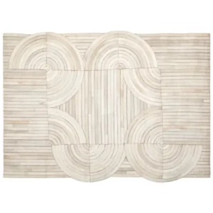 Safie Small Natural Hair On Leather Rug