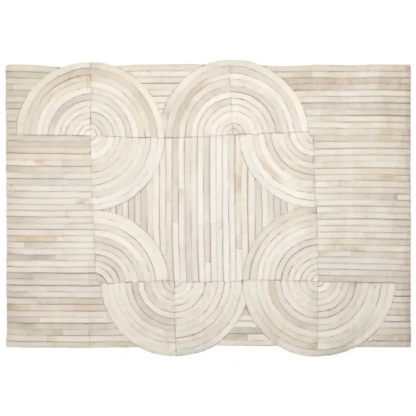 Safie Small Natural Hair On Leather Rug