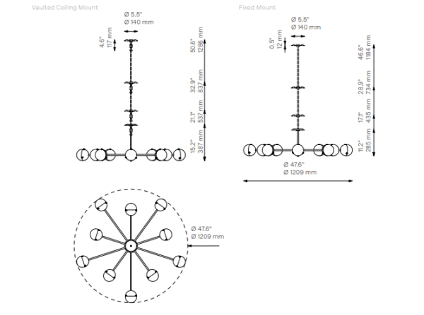 Molecule Spark Round 10 Chandelier Light - Image 7