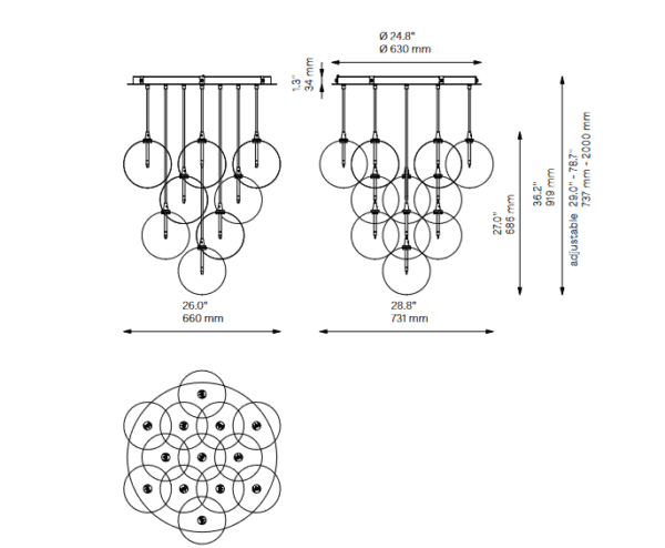 Cluster 13 Chandelier Light - Image 6