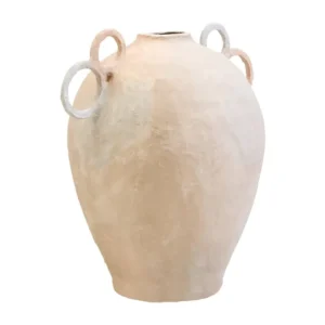 Sensei Cotton Mache Large Vase With Decorative Handles