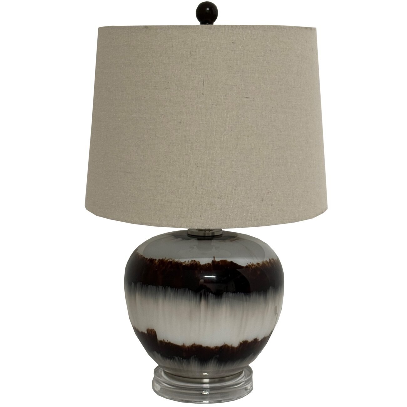 Sepia Shadows Squat Table Lamp With Linen Shade Sepia Shadows Squat Table Lamp With Linen Shade