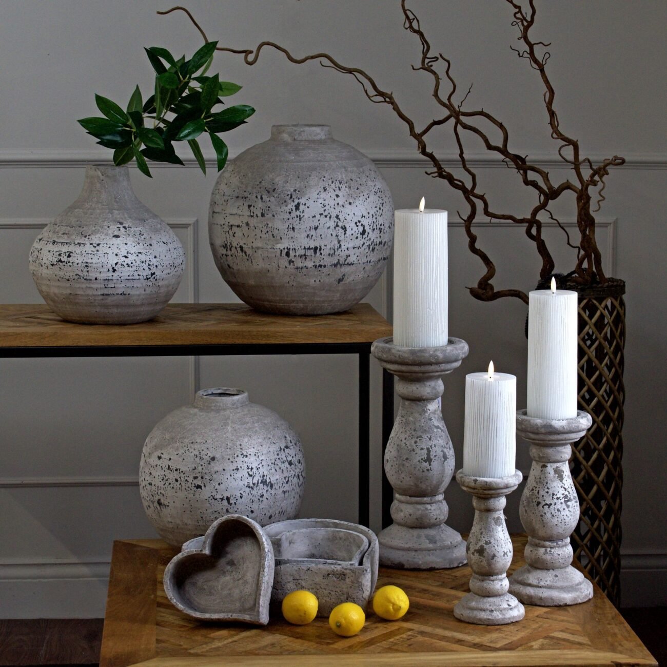 Set Of Three Large Stone Ceramic Dishes Set Of Three Large Stone Ceramic Dishes
