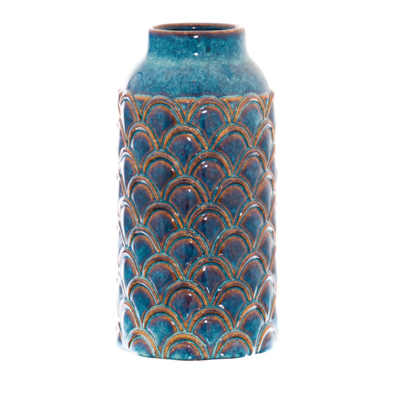 Seville Collection Large Indigo Scalloped Vase Seville Collection Large Indigo Scalloped Vase