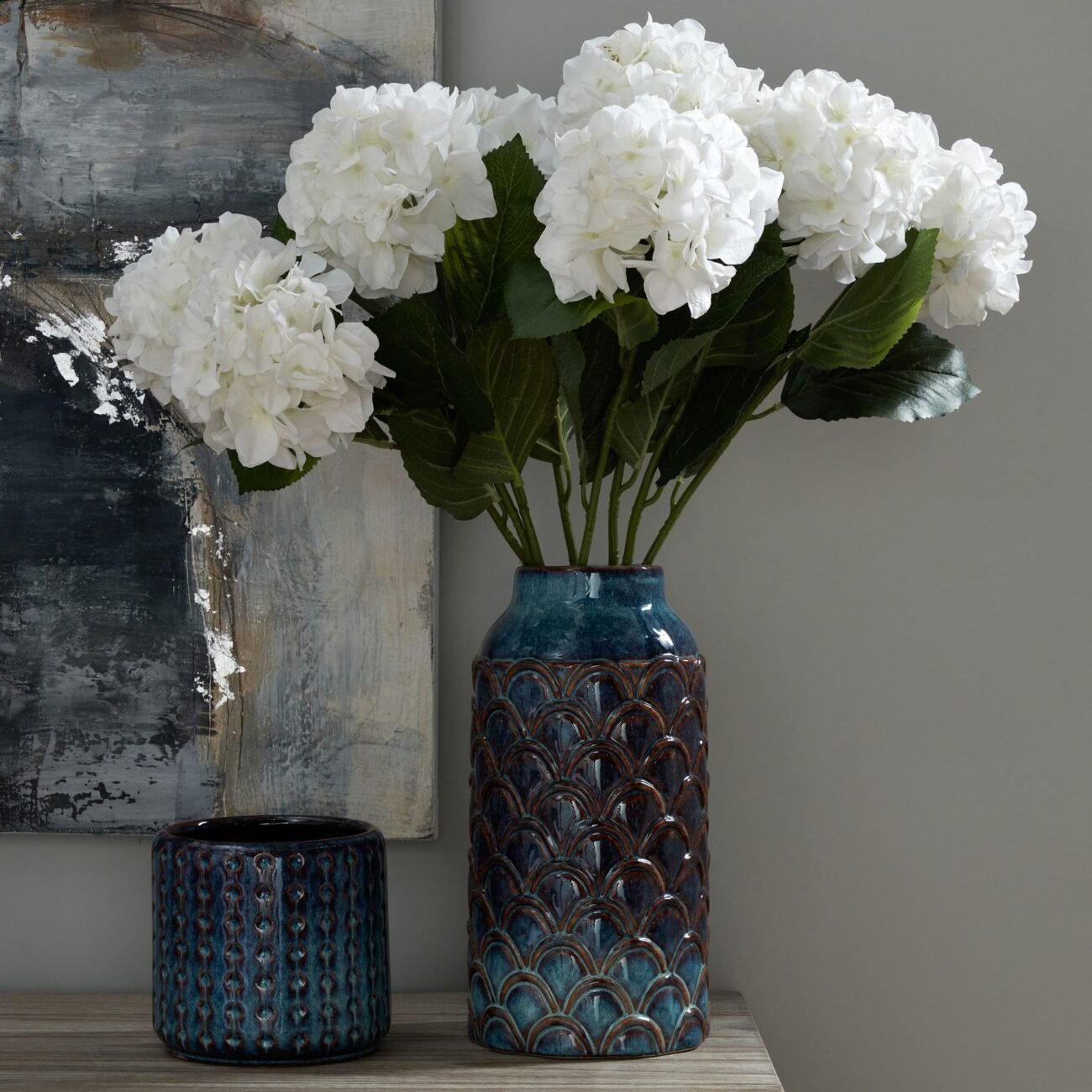 Seville Collection Large Indigo Scalloped Vase Seville Collection Large Indigo Scalloped Vase