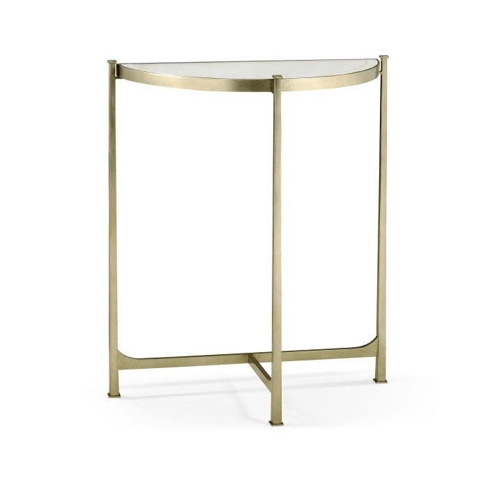 Small Demilune Console Table Contemporary - Silver - Eclectic Niche ...