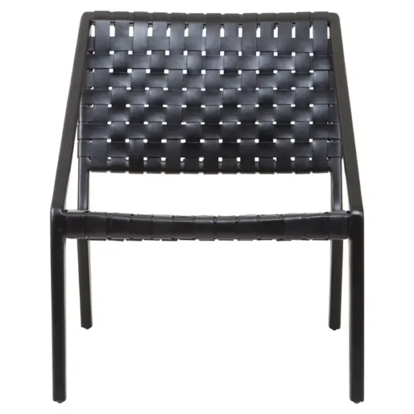 Stirling Black Cow Leather Woven Chair