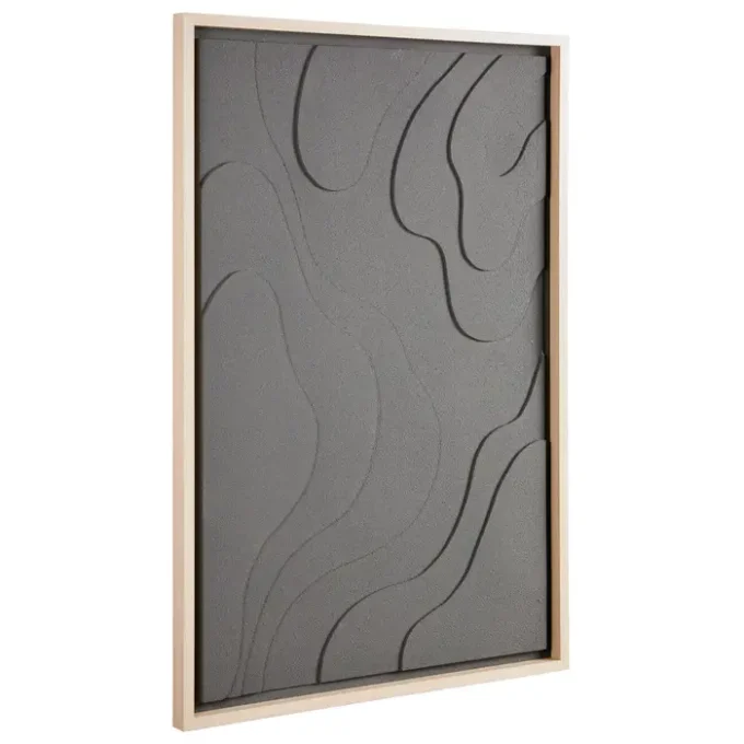 Strata 3D Wood Carving Effect Green Wall Art