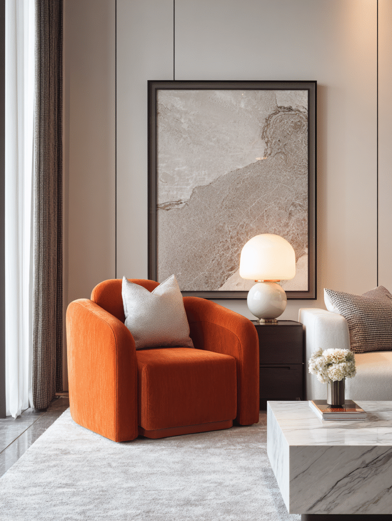 Side table with table lamp