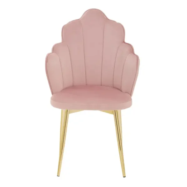 Tiana Pink Velvet Dining Chair with Gold Metal Legs1