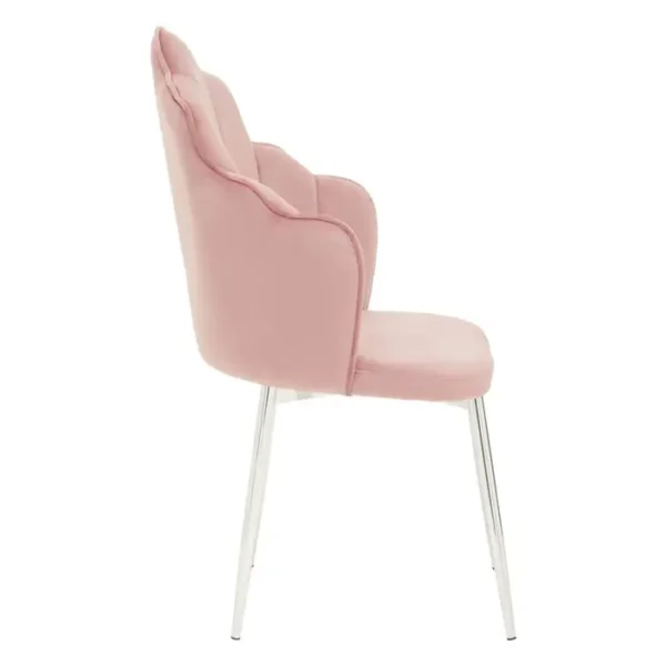 Tiana Pink Velvet Dining Chair2