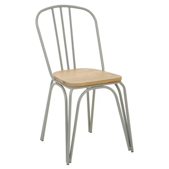 Tilsom Grey Finish Metal Frame Dining Chair1