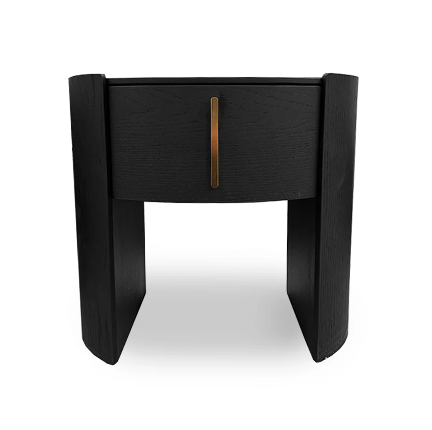 Tulume Bedside - Matt Black Oak Tulume Bedside - Matt Black Oak
