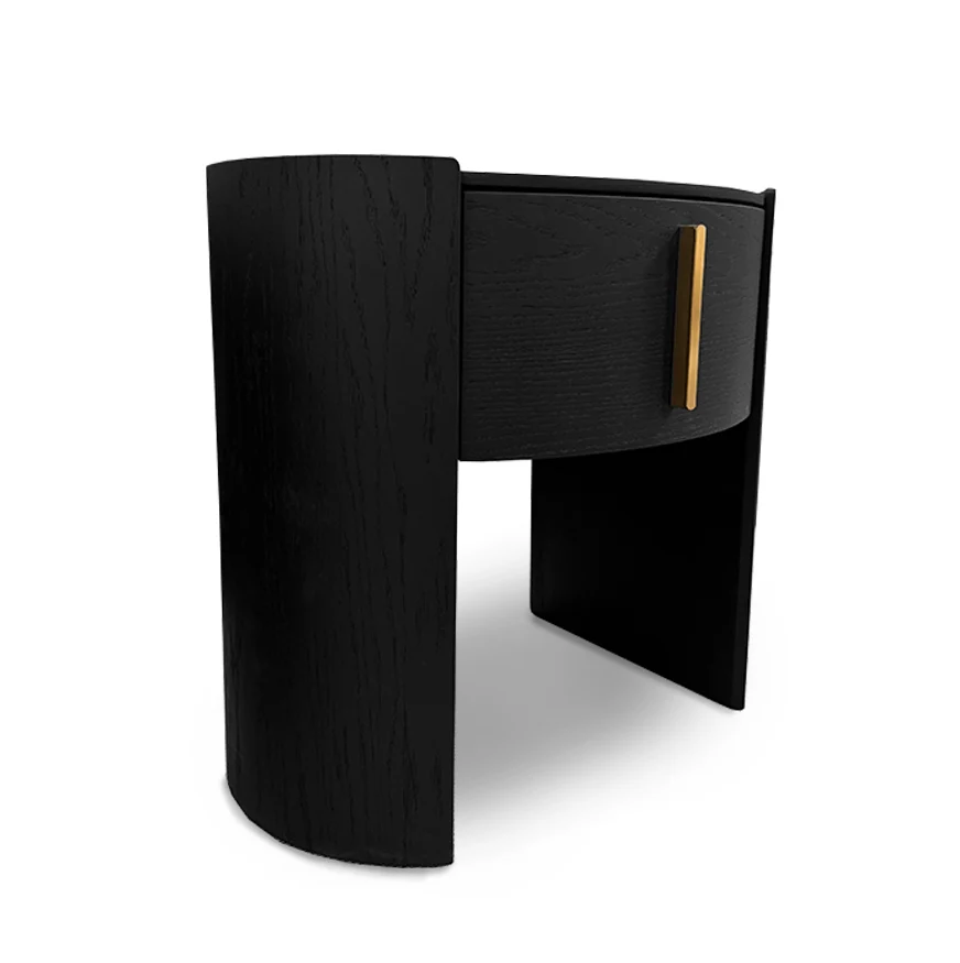 Tulume Bedside - Matt Black Oak Tulume Bedside - Matt Black Oak