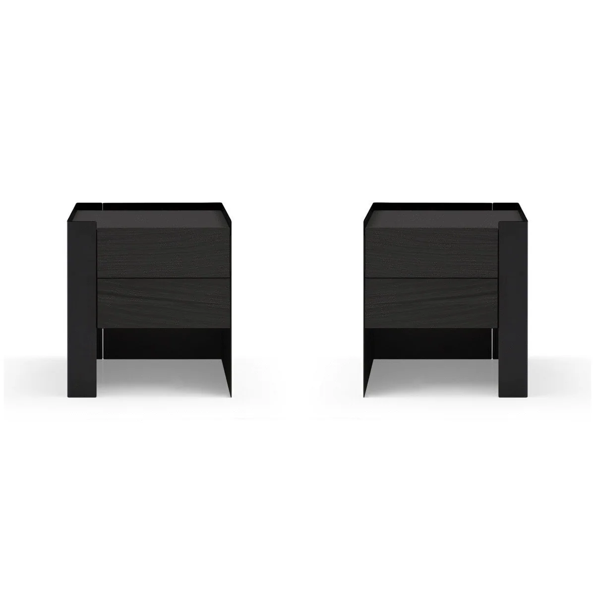 Tunica Bedside Table - Black Oak - Pair Tunica Bedside Table - Black Oak - Pair