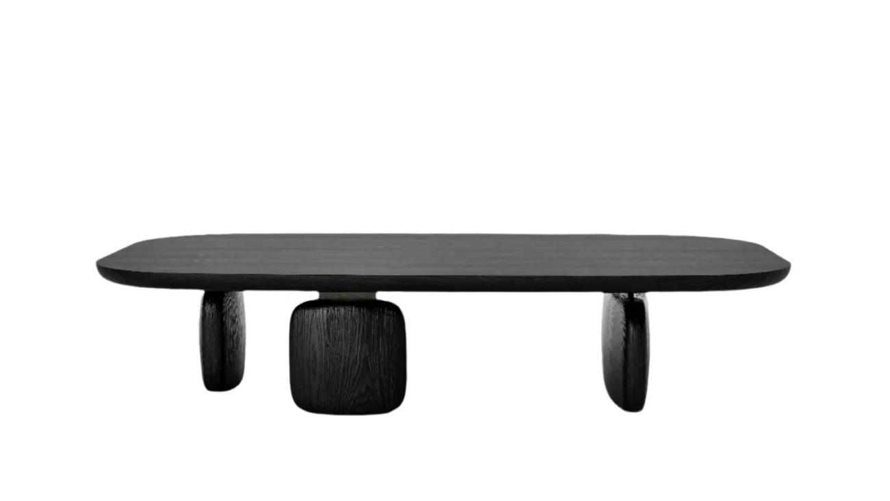 Underline Oval Coffee Table - Black Oak 4