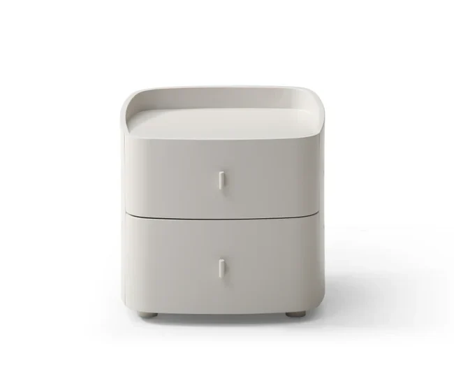 Vertu Bedside Table - Matte Beige