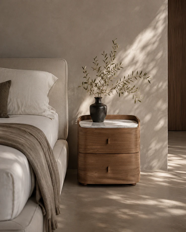 Vertu Bedside Table - Walnut Vertu Bedside Table - Walnut