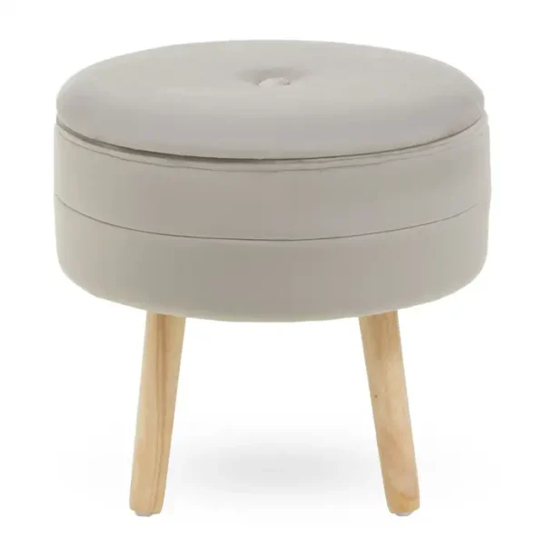 Vyvy Grey Velvet Stool