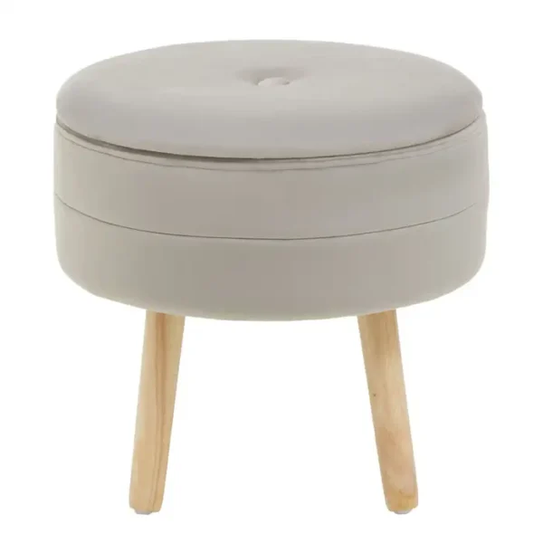 Vyvy Grey Velvet Stool1