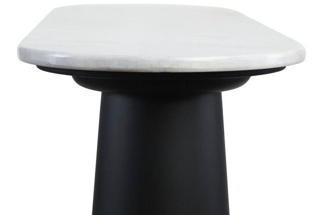 Warrs White Marble Top and Black Mango Wood Console Table Warrs White Marble Top and Black Mango Wood Console Table