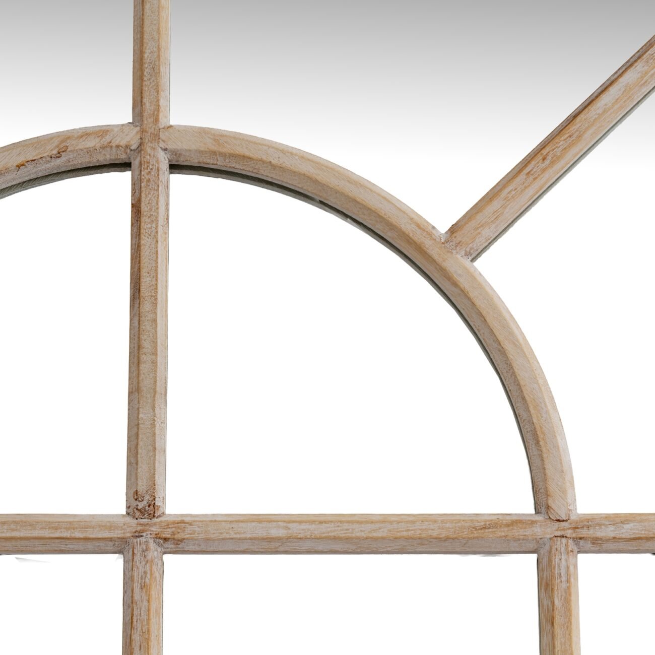 Washed Wood Arched Window Mirror Washed Wood Arched Window Mirror