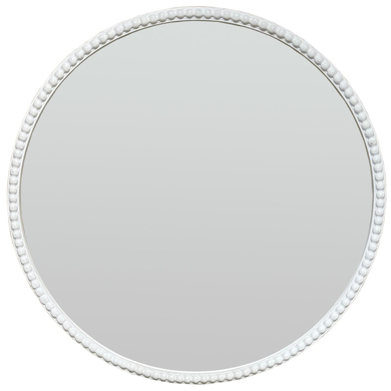 Washed Wood Framed Beaded Mirror Washed Wood Framed Beaded Mirror