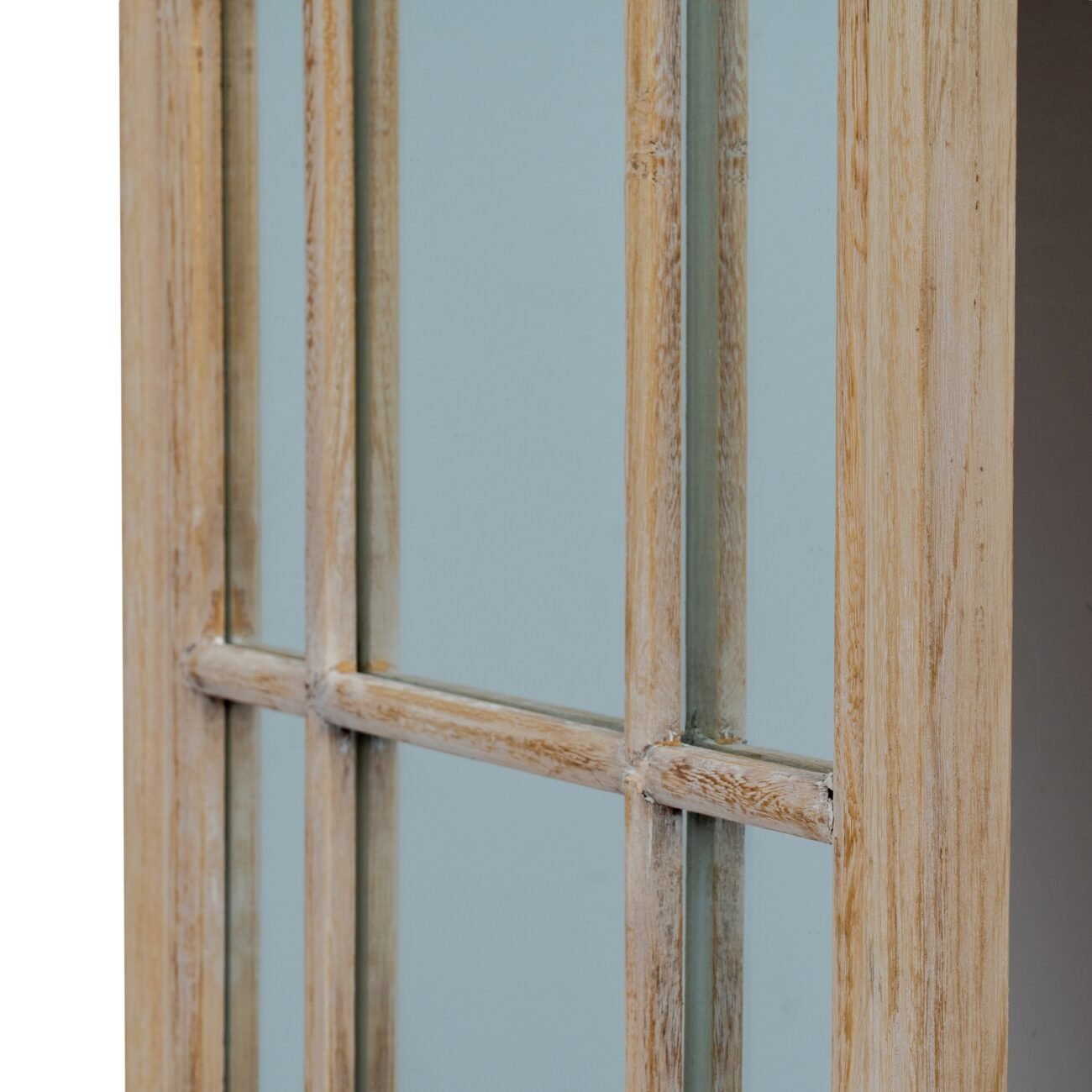Washed Wood Tall Arched Window Mirror Washed Wood Tall Arched Window Mirror